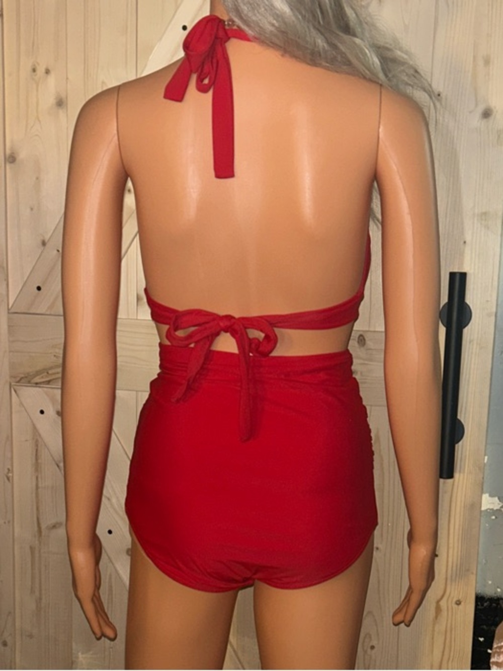 COCOSHIP Bold Red High Waisted Bikini - Picture 4 of 4